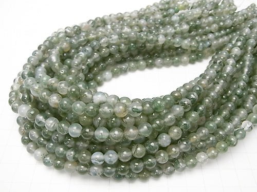 Moss Agate AAA Round 6mm 1strand beads (aprx.15inch/37cm)