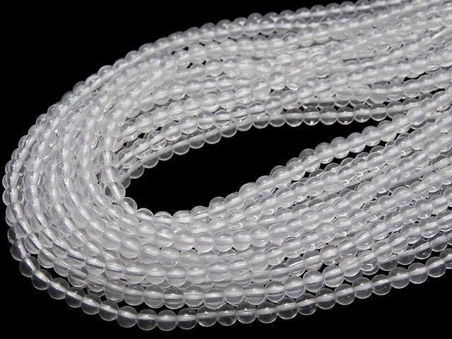 [Video] Milky Quartz AAA Round 4mm 1strand beads (aprx.15inch/38cm)