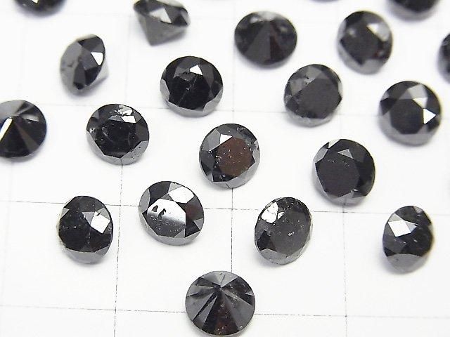 [Video] Black Diamond AAA- Loose Stone Round Faceted 6x6mm 1pc