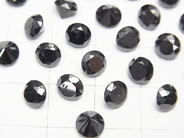 [Video] Black Diamond AAA- Undrilled Round Faceted 6x6mm 1pc