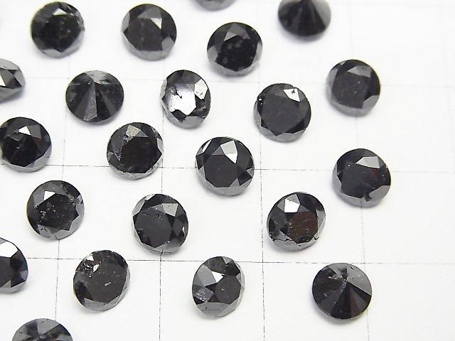 [Video] Black Diamond AAA- Loose Stone Round Faceted 6x6mm 1pc