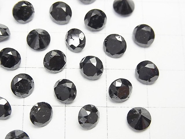 [Video] Black Diamond AAA- Undrilled Round Faceted 6x6mm 1pc