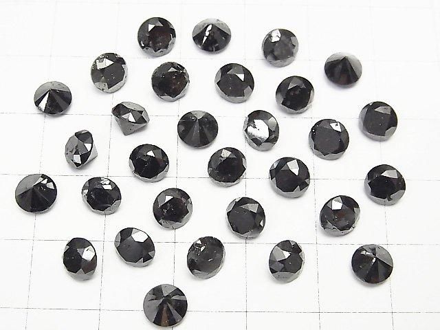 [Video] Black Diamond AAA- Loose Stone Round Faceted 6x6mm 1pc