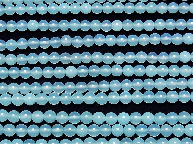 Calcédoine bleue marine AAA ronde 6 mm en demi-fil ou en fil (environ 38 cm/15 pouces)