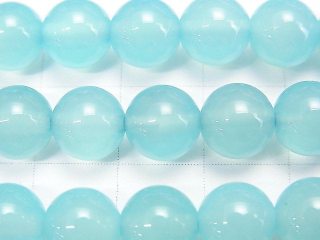 [Video] Sea blue Chalcedony AAA Round 8 mm 1/4 or 1strand beads (aprx.15 inch / 38 cm)