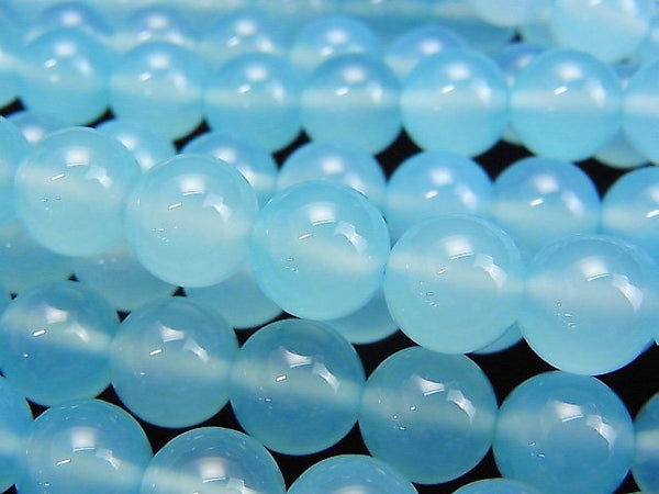 [Video] Sea Blue Chalcedony AAA Round 10mm 1/4 or 1strand beads (aprx.15inch/38cm)