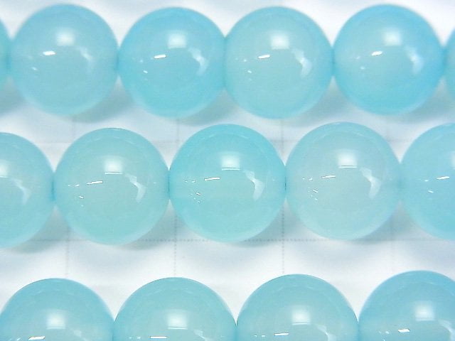 [Video] Sea Blue Chalcedony AAA Round 10mm 1/4 or 1strand beads (aprx.15inch/38cm)