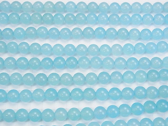 [Video] Sea Blue Chalcedony AAA Round 10mm 1/4 or 1strand beads (aprx.15inch/38cm)