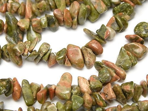 Chips, Nugget, Unakite Gemstone Beads