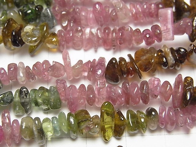 [Video] Multicolor Tourmaline AA++ Chips (Small Nugget) 1strand beads (aprx.15inch / 38cm)