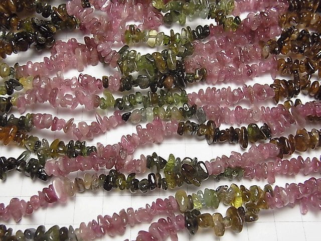 [Video] Multicolor Tourmaline AA++ Chips (Small Nugget) 1strand beads (aprx.15inch / 38cm)