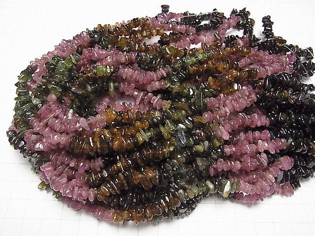 [Video] Multicolor Tourmaline AA++ Chips (Small Nugget) 1strand beads (aprx.15inch / 38cm)