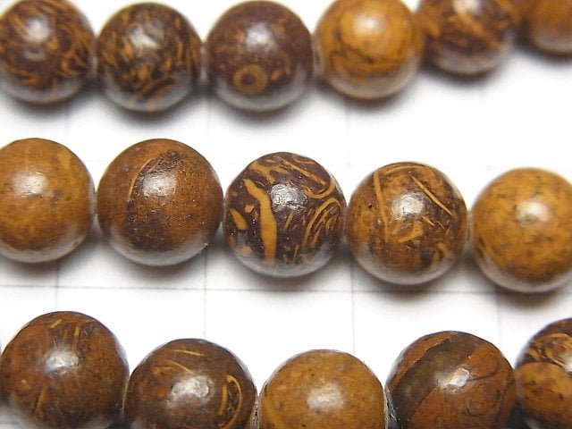 [Video] Elephant Skin Jasper Round 8mm 1strand beads (aprx.15inch/38cm)