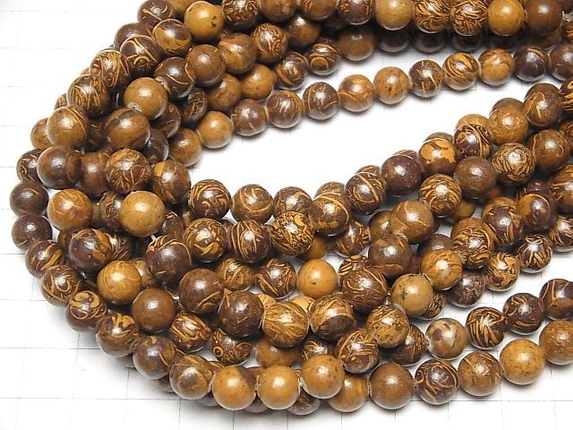 [Video] Elephant Skin Jasper Round 8mm 1strand beads (aprx.15inch/38cm)