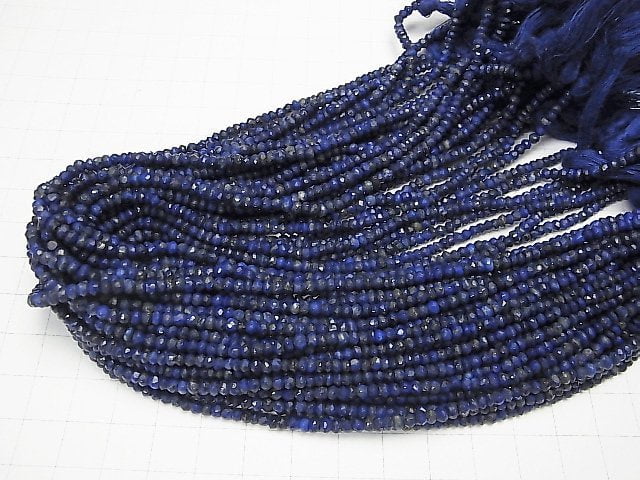 [Video] Lapislazuli AAA--AA++ Faceted Button Rondelle  1strand beads (aprx.13inch/32cm)