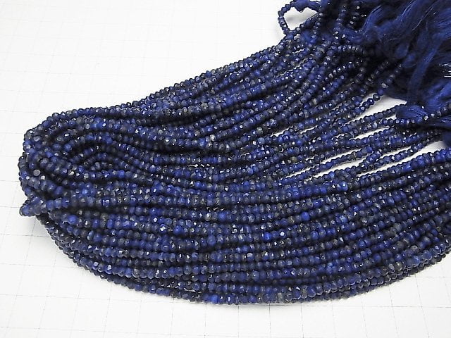 [Video] Lapislazuli AAA--AA++ Faceted Button Roundel  1strand beads (aprx.13inch/32cm)