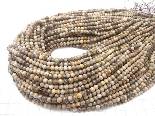 1strand $5.79! Fossil Coral  Round 4mm 1strand beads (aprx.15inch/38cm)