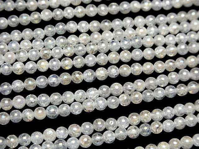 [Video] Cracked Aqua Crystal Round 4mm 1strand beads (aprx.15inch/38cm)