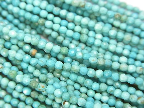 Faceted Round, Magnesite Turquoise Gemstone Beads