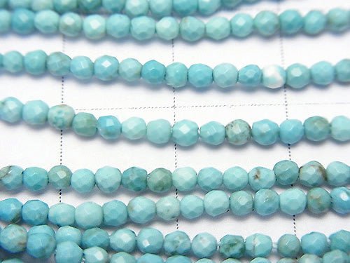 [Video] Magnesite Turquoise  Faceted Round 2mm  1strand beads (aprx.15inch/37cm)