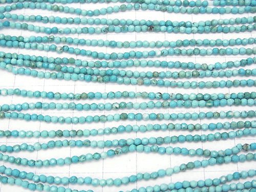 [Video] Magnesite Turquoise  Faceted Round 2mm  1strand beads (aprx.15inch/37cm)