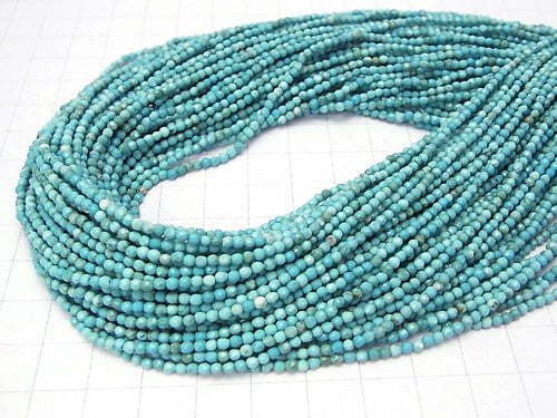 [Video] Magnesite Turquoise  Faceted Round 2mm  1strand beads (aprx.15inch/37cm)