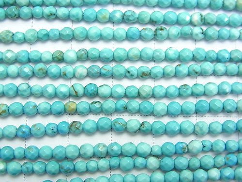 1strand $7.79! Magnesite Turquoise  Faceted Round 3mm  1strand beads (aprx.15inch/37cm)