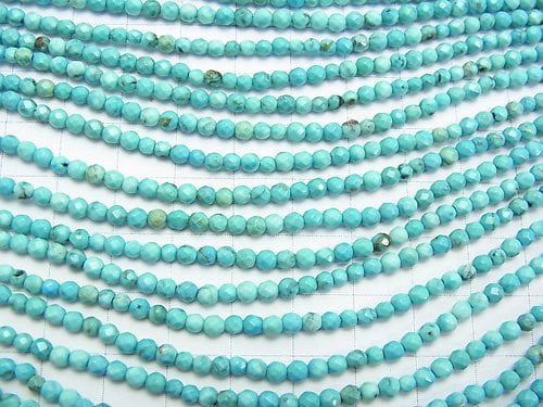 1strand $7.79! Magnesite Turquoise  Faceted Round 3mm  1strand beads (aprx.15inch/37cm)