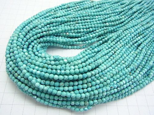 1strand $7.79! Magnesite Turquoise  Faceted Round 3mm  1strand beads (aprx.15inch/37cm)