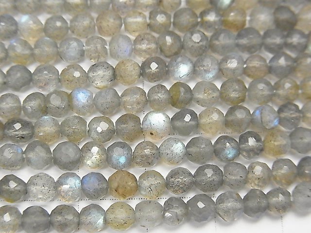 [Video] High Quality Labradorite AAA- Faceted Round 4mm 1strand beads (aprx.12inch / 30cm)