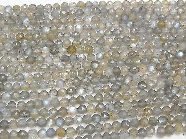 [Video] High Quality Labradorite AAA- Faceted Round 4mm 1strand beads (aprx.12inch / 30cm)