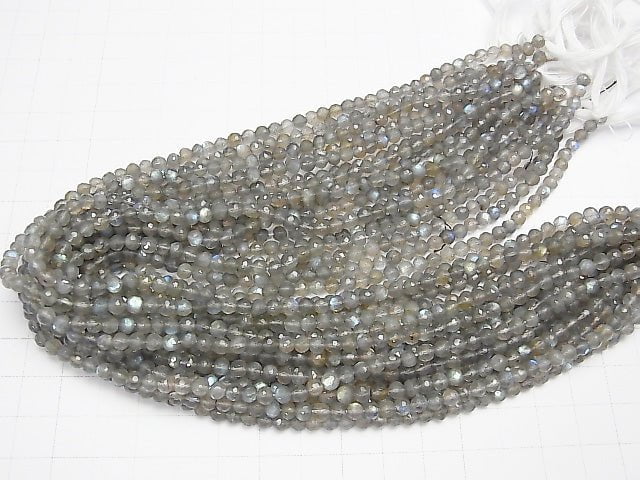 [Video] High Quality Labradorite AAA- Faceted Round 4mm 1strand beads (aprx.12inch / 30cm)