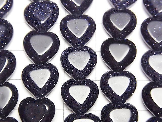 Blue Golden Sand Stone Vertical Hole Heart12x12mm half or 1strand beads (aprx.14inch/34cm)