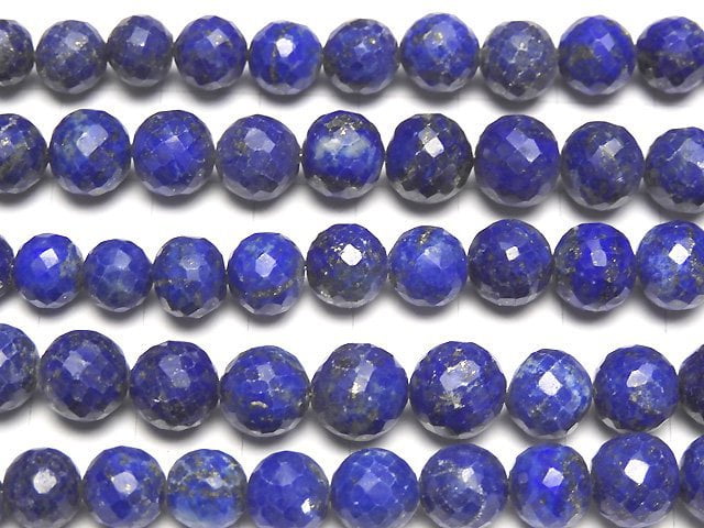 [Video] Lapislazuli AAA - Faceted Round 6 - 9 mm size gradation 1 strand beads (aprx.7 inch / 18 cm)