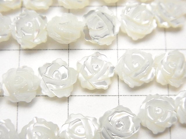 [Video]Mother of Pearl MOP AAA White Rose 8mm 1/4 or 1strand (aprx.15inch/36cm)