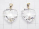 High Quality Crystal AAA Heart cut Pendant 18x18x10mm 18KGP 1pc