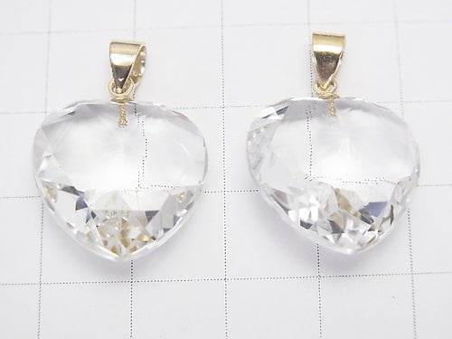 High Quality Crystal AAA Heart cut Pendant 18x18x10mm 18KGP 1pc