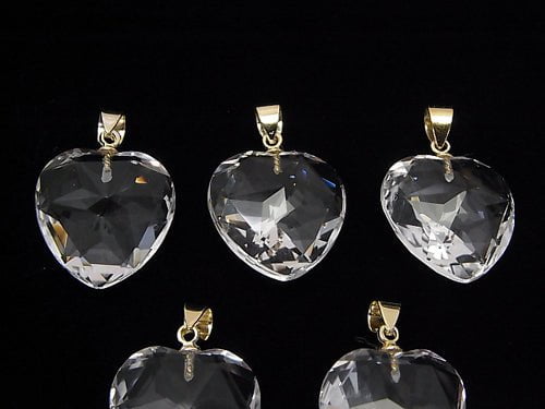 High Quality Crystal AAA Heart cut Pendant 18x18x10mm 18KGP 1pc