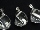 [Video] High Quality Crystal AAA 4-Faceted Twist x Multiple Facets Pendant 20x14x14mm Silver 925