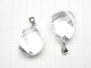 [Video] High Quality Crystal AAA 4-Faceted Twist x Multiple Facets Pendant 20x14x14mm Silver 925