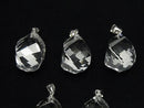[Video] High Quality Crystal AAA 4-Faceted Twist x Multiple Facets Pendant 20x14x14mm Silver 925