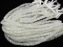 [Video]High Quality Rainbow Moonstone AAA- Faceted Button Rondelle half or 1strand beads (aprx.11inch/28cm)