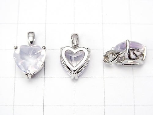 High Quality Scorolite AAA Heart Faceted [S] [M] Pendant Silver 925