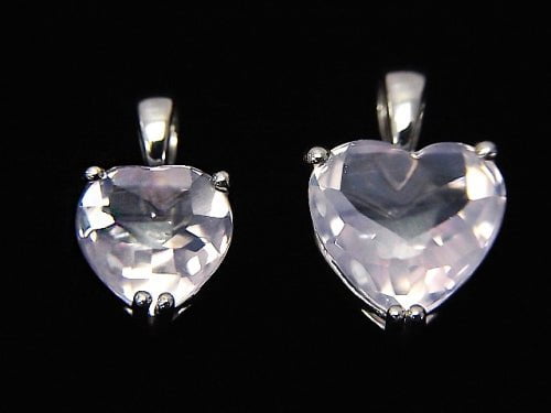 High Quality Scorolite AAA Heart Faceted [S] [M] Pendant Silver 925