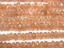 [Video] High Quality Sunstone AA++ Faceted Button Rondelle half or 1strand beads (aprx.12inch / 30cm)