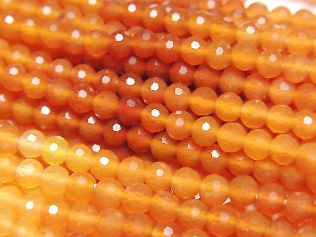 [Video]High Quality! Carnelian AAA Faceted Button Rondelle Color Gradation half or 1strand beads (aprx.13inch/32cm)