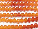[Video] High Quality! Carnelian AAA Faceted Button Rondelle Color Gradation half or 1strand beads (aprx.13inch / 32cm)