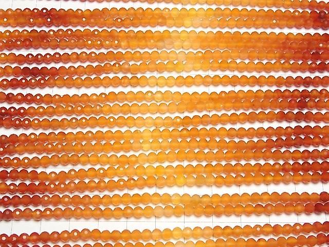 [Video]High Quality! Carnelian AAA Faceted Button Rondelle Color Gradation half or 1strand beads (aprx.13inch/32cm)