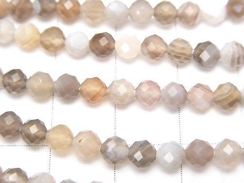 High Quality!  Botswana Agate  Faceted Round 4mm  1strand beads (aprx.15inch/37cm)