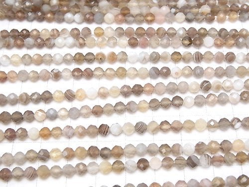 High Quality!  Botswana Agate  Faceted Round 4mm  1strand beads (aprx.15inch/37cm)